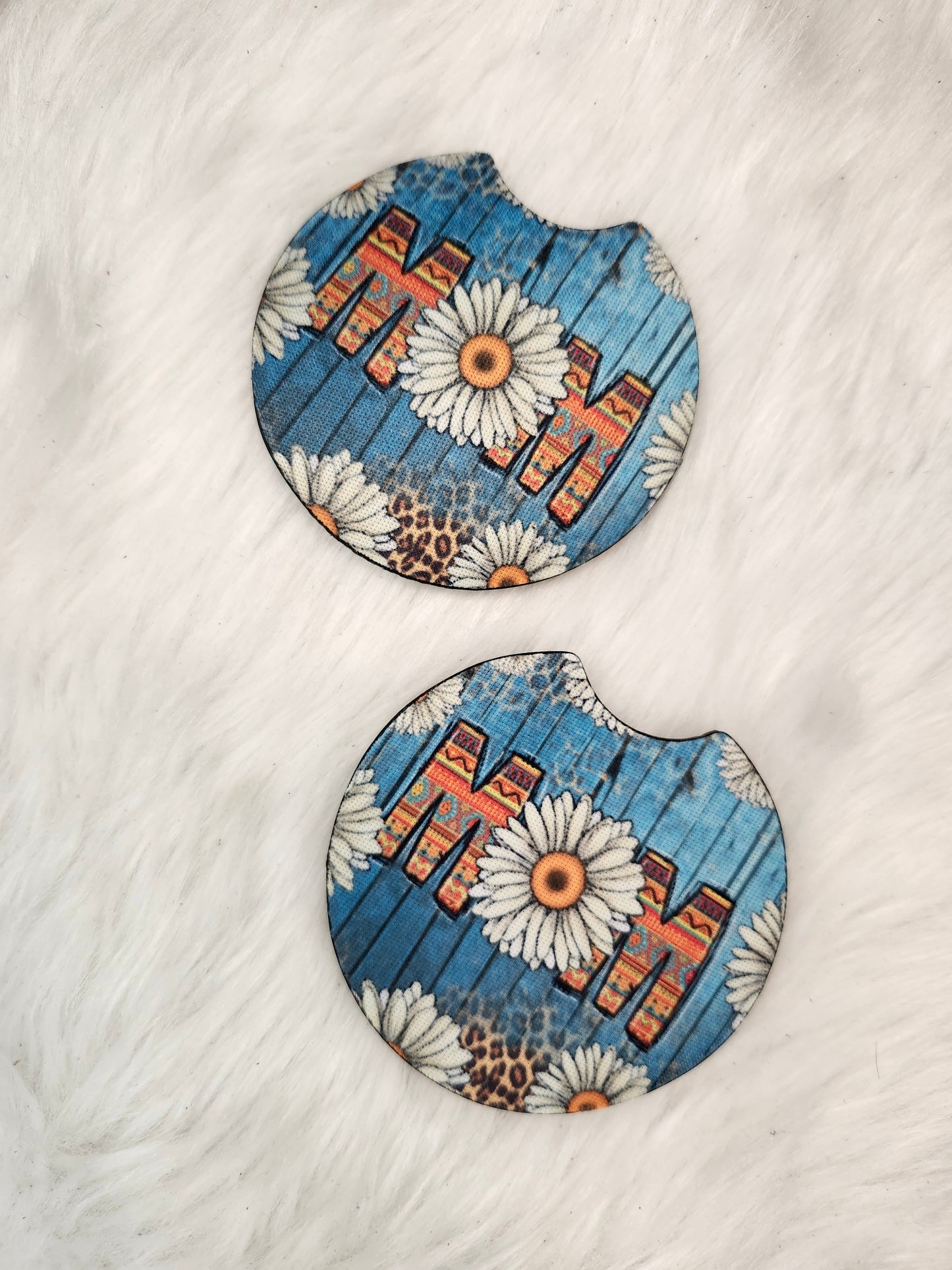 Mom daisy car coasters