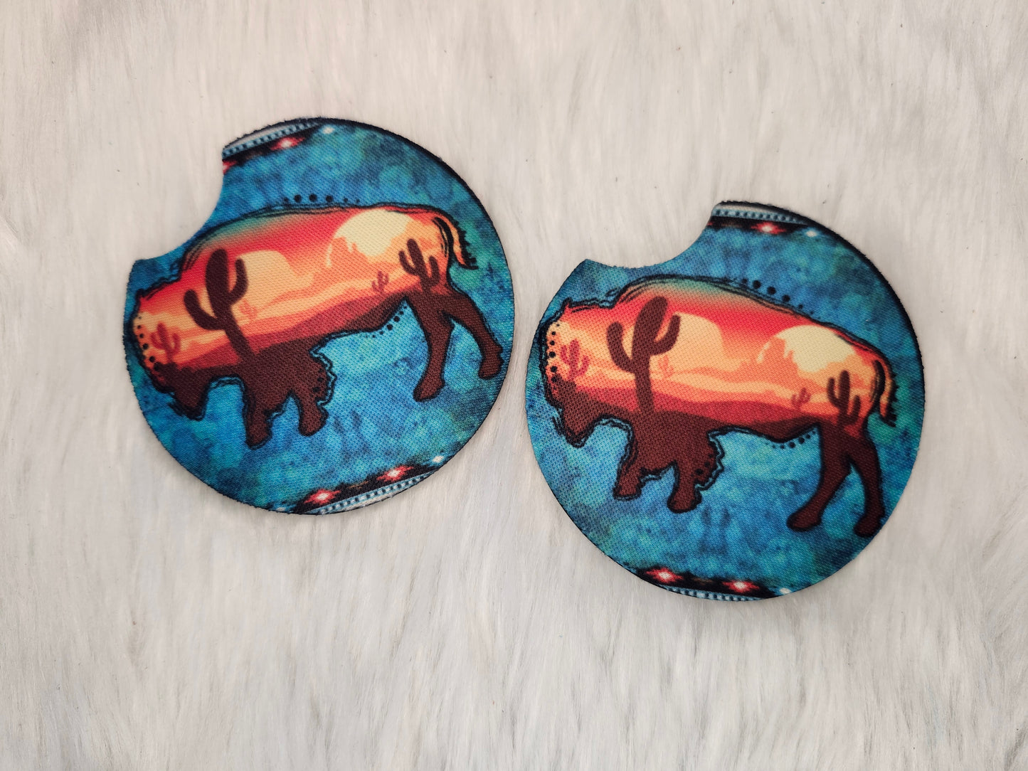 Buffalo sunset car coaster