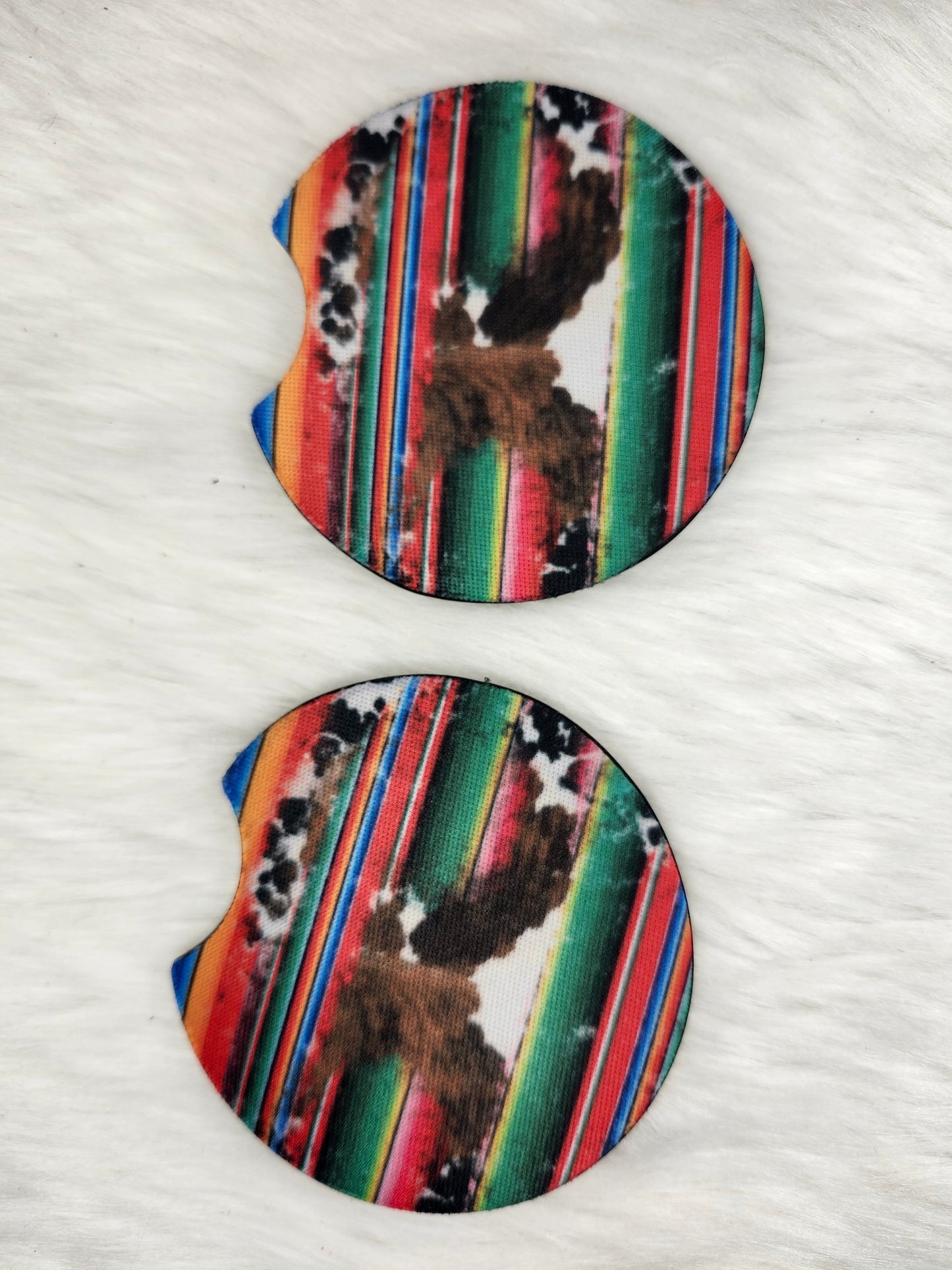 Serape cow car coaster