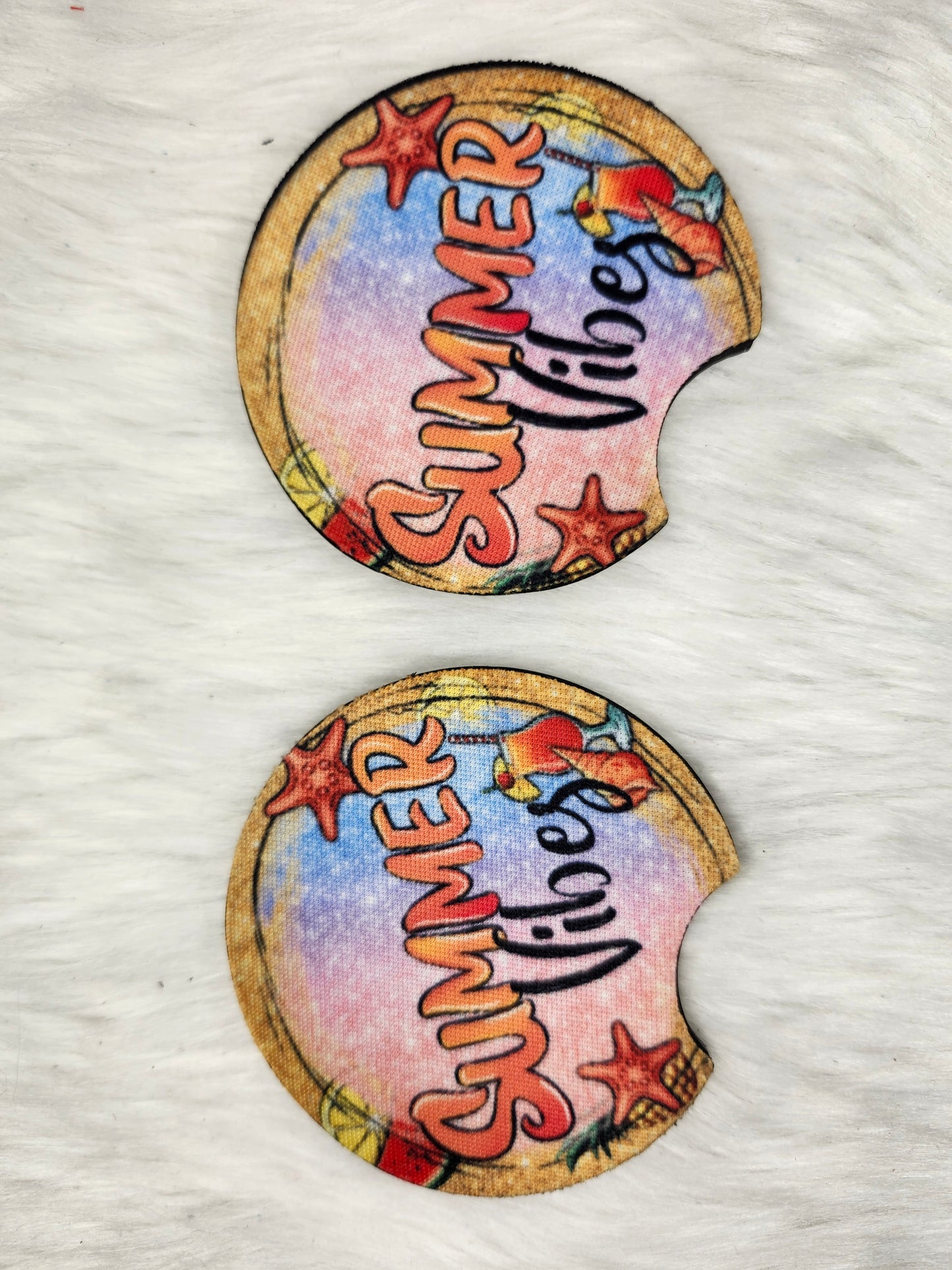 Sunset summer vibes car coaster