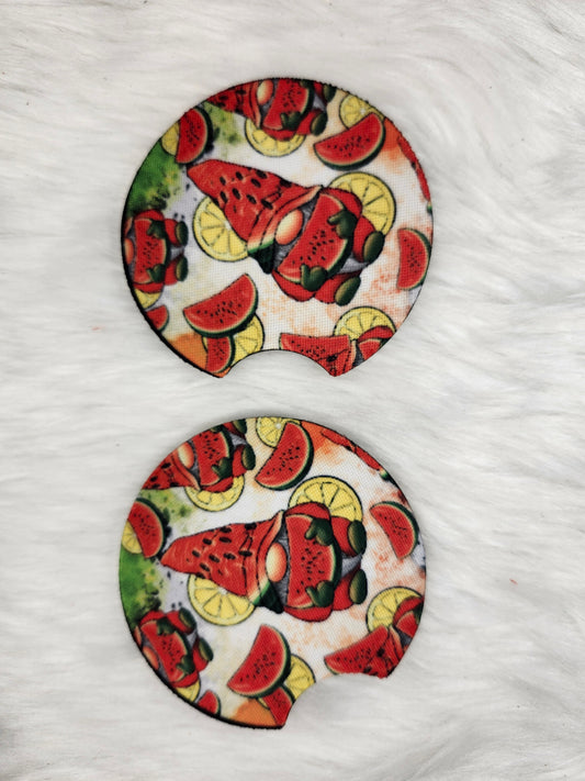 Lemons watermelon gnome car coaster