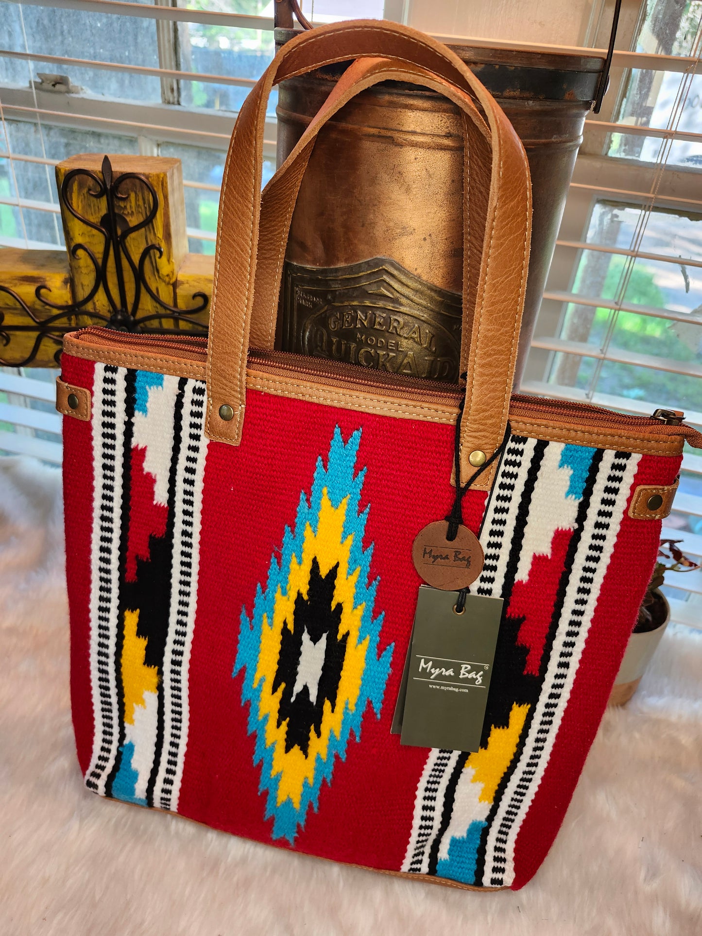 Blazing serape myra tote bag