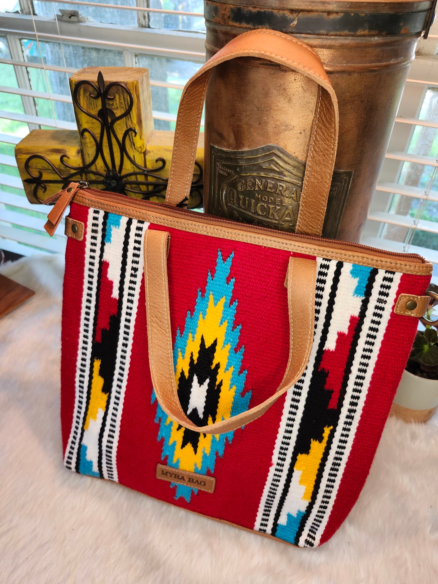 Blazing serape myra tote bag