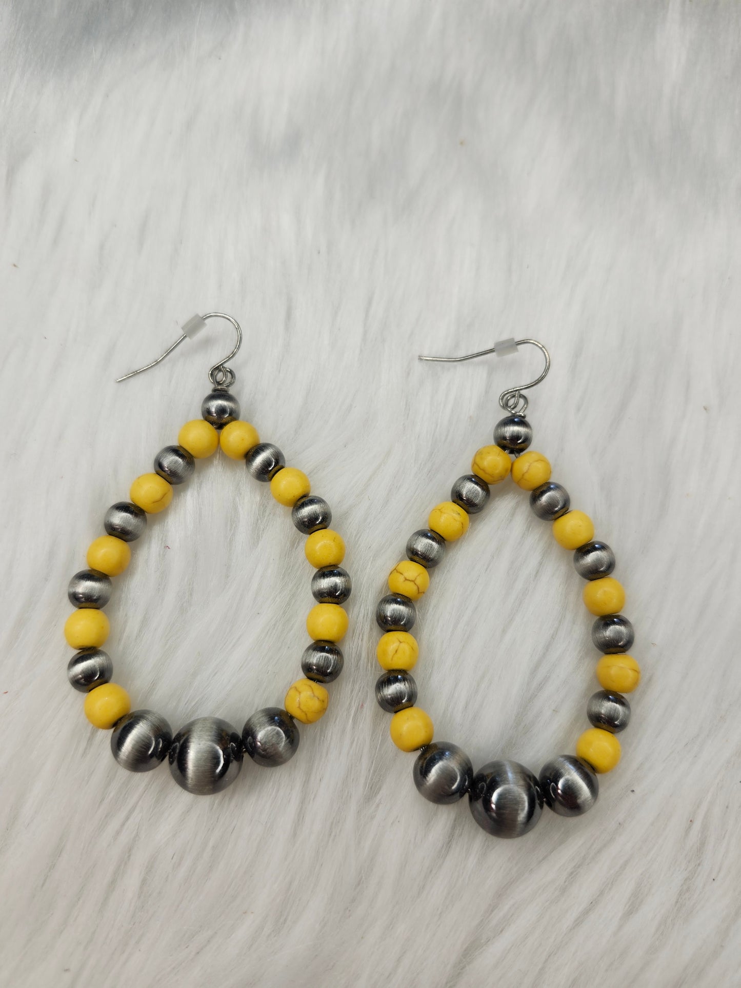 Yellow bead earrings