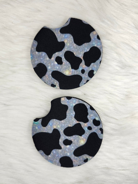 Glitter cow car coaster