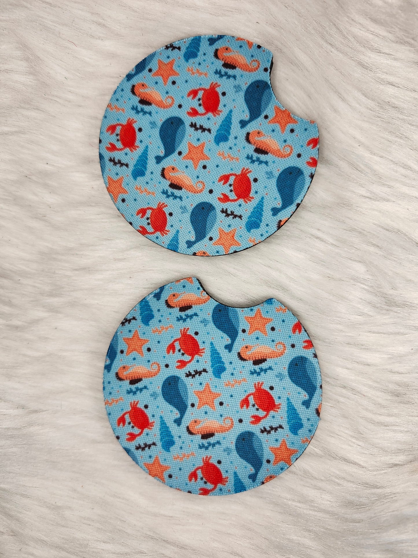 Under sea creatures car coaster