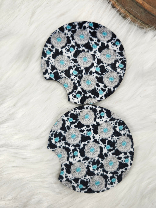 Turquoise concho car coaster