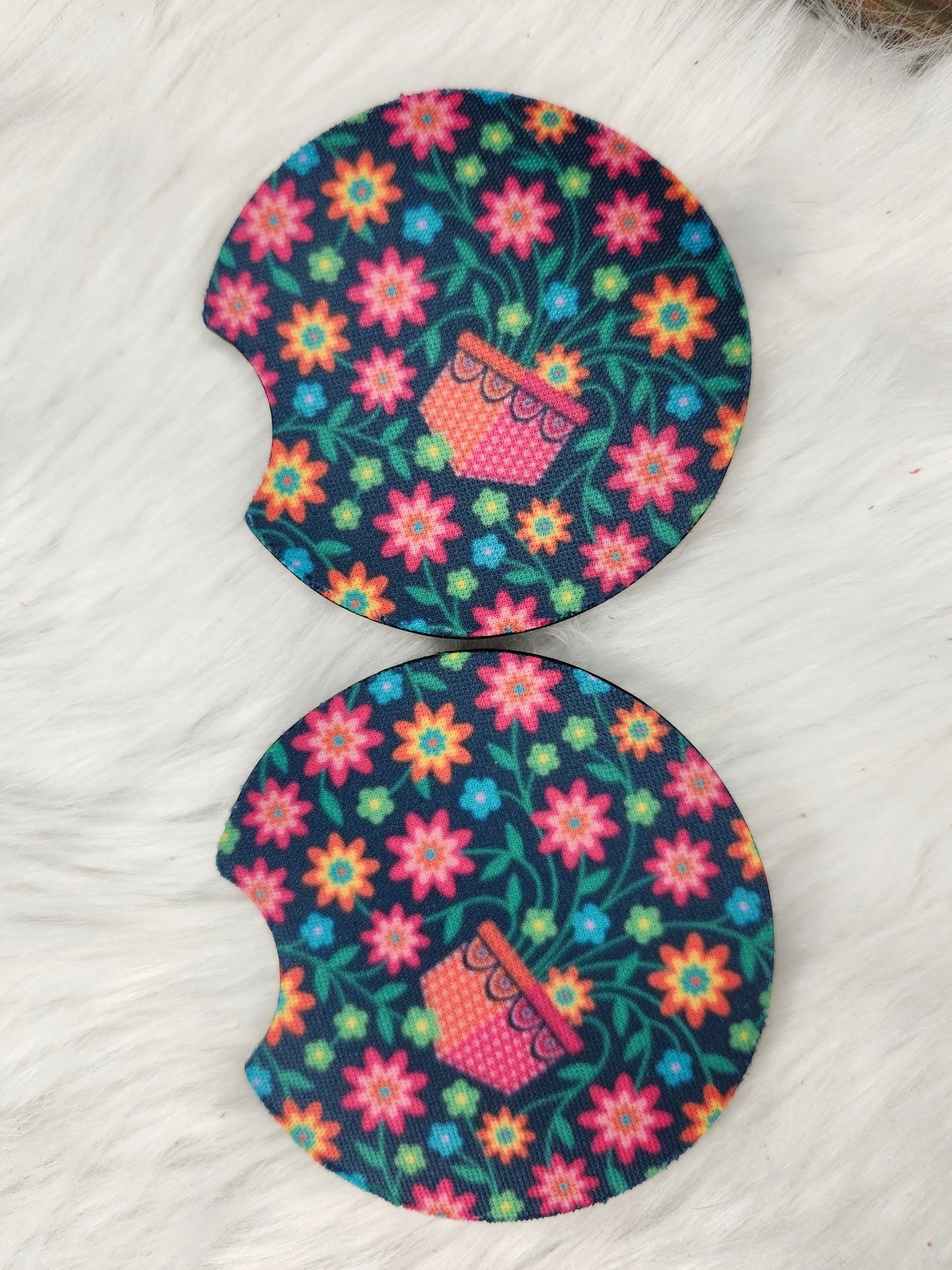 Wild flowers car coaster