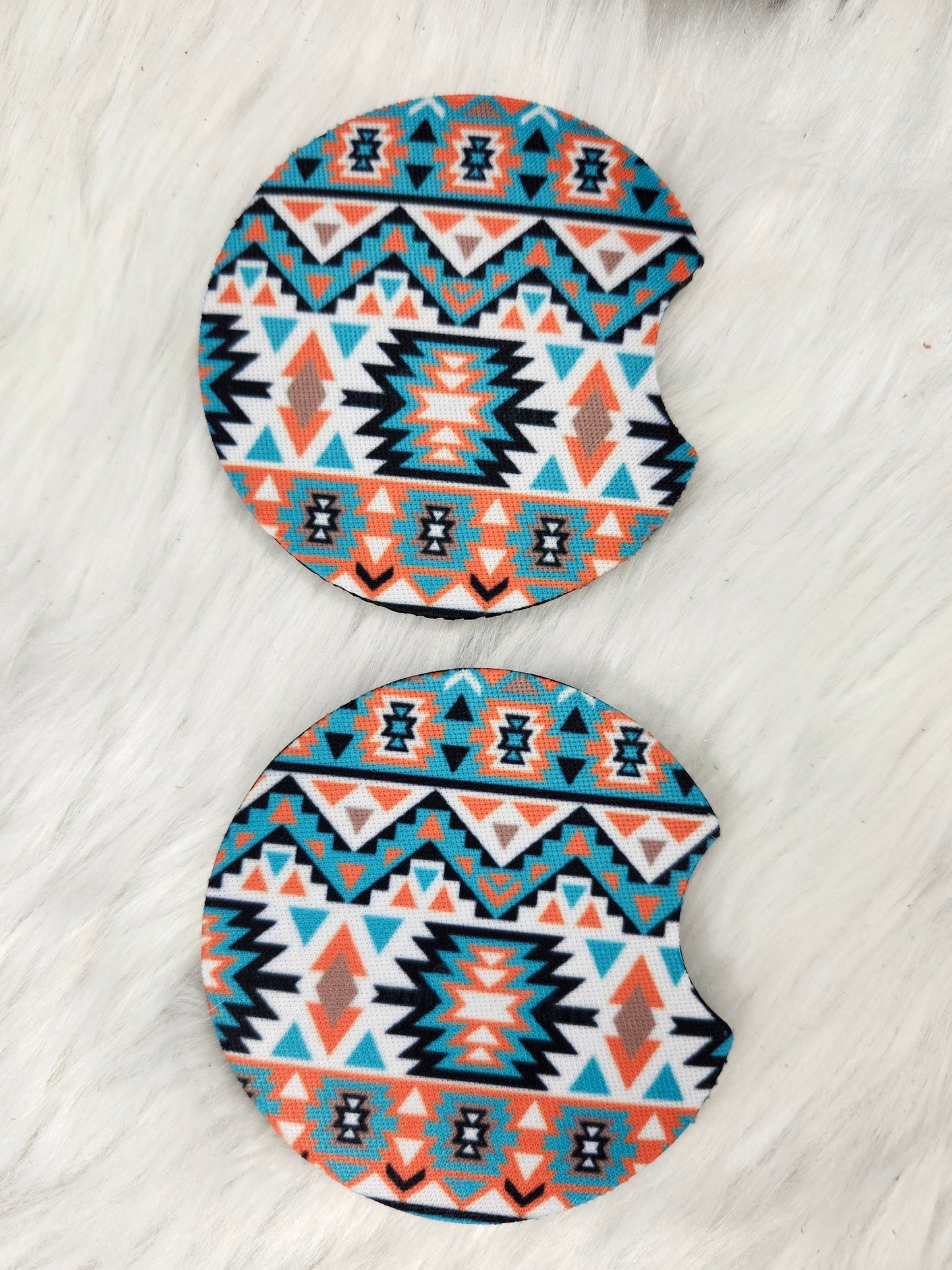 Orange tribal car coaster