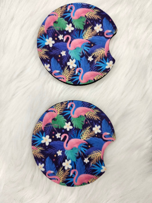 Rainforest flamingo car coaster