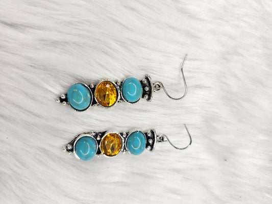 Yellow stone earrings