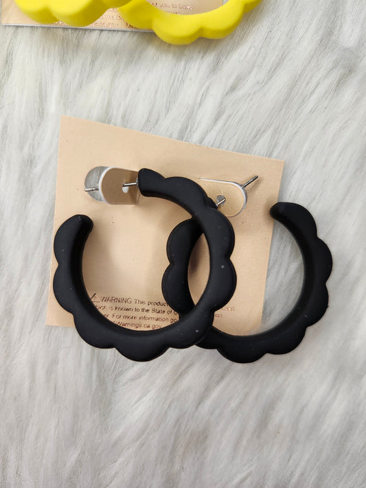 Black hoop earrings