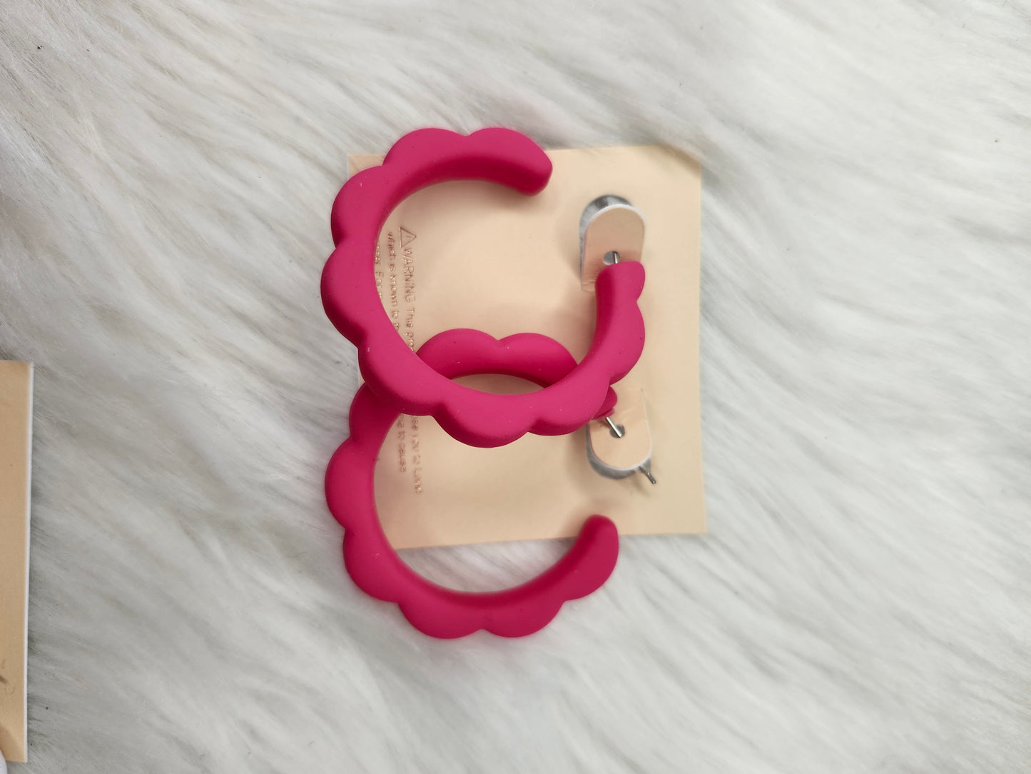 Hot pink hoop earrings