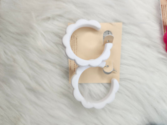 White hoop earrings