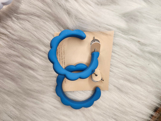 Blue hoop earrings