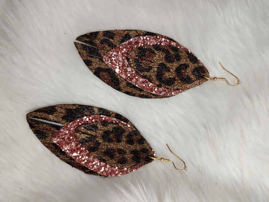 Rose gold cheetah earrings