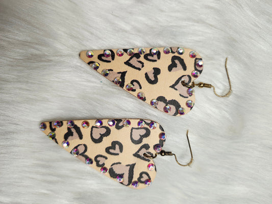 Tan hearts earrings