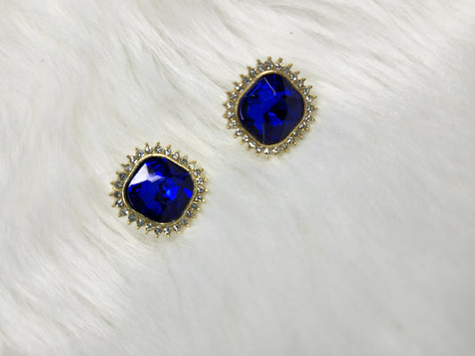 Royle blue diamond stud earrings