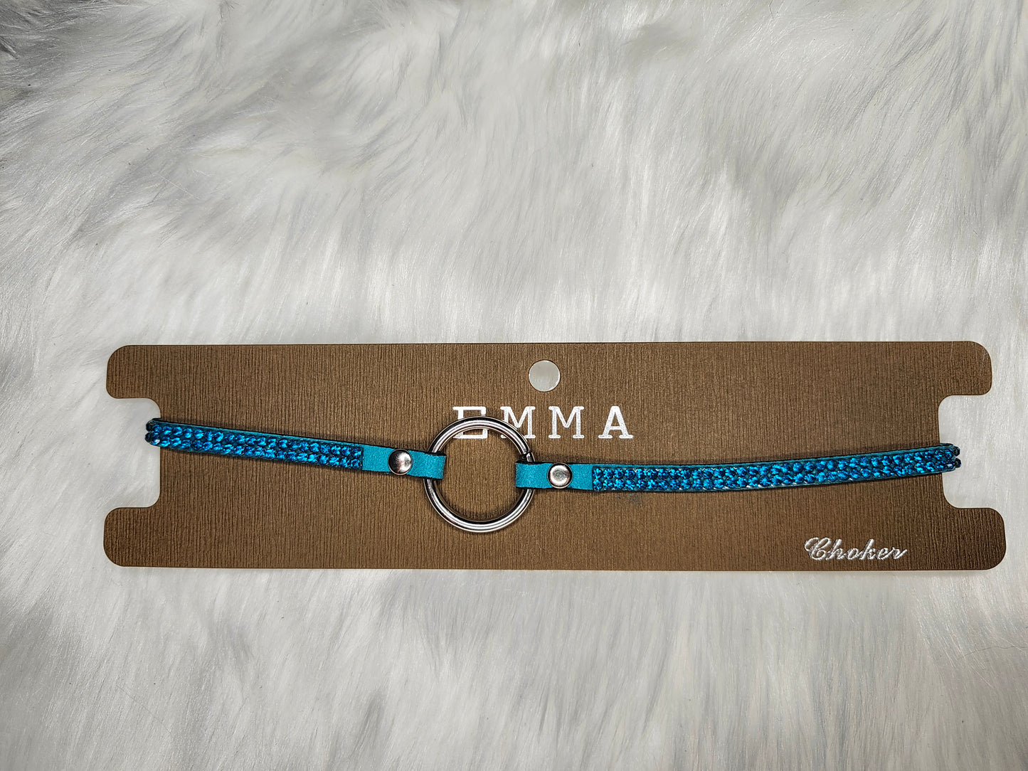 Dark turquoise choker necklace