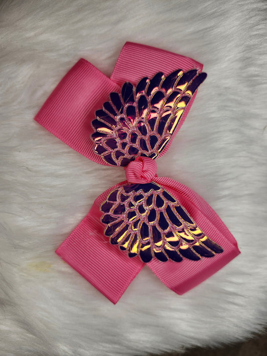 Dark pink wings bow