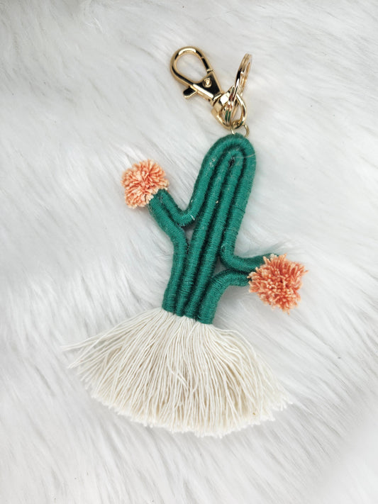 Green cactus keychain