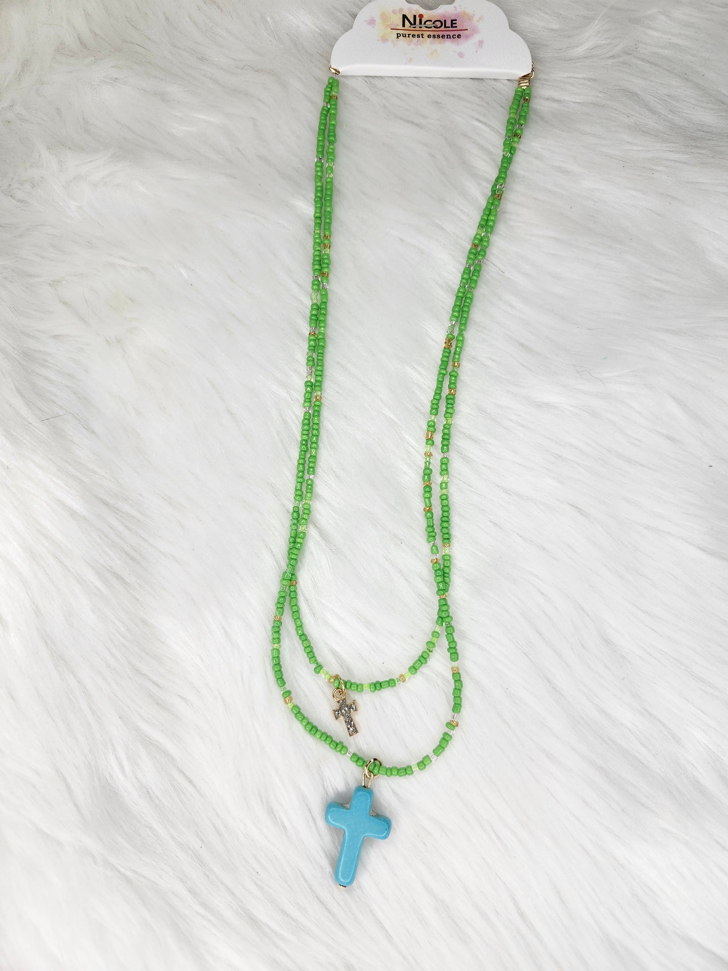 Green bead turquoise necklace