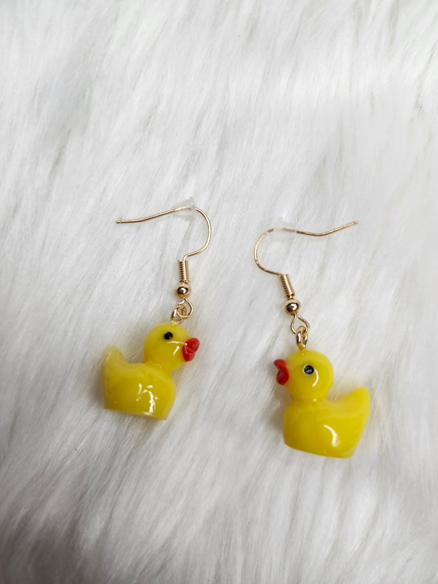 Yellow duck earrings