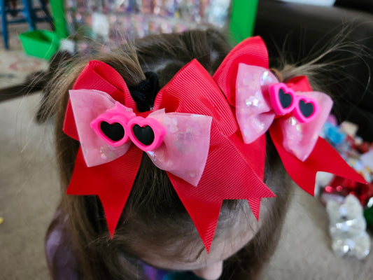 Red sunglasses Piggy bow