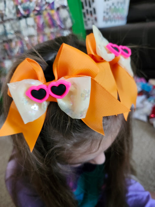 Orange sunglasses Piggy bow