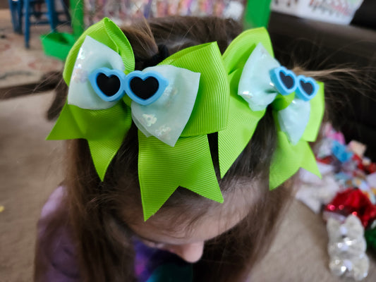 Lime green sunglasses Piggy bow