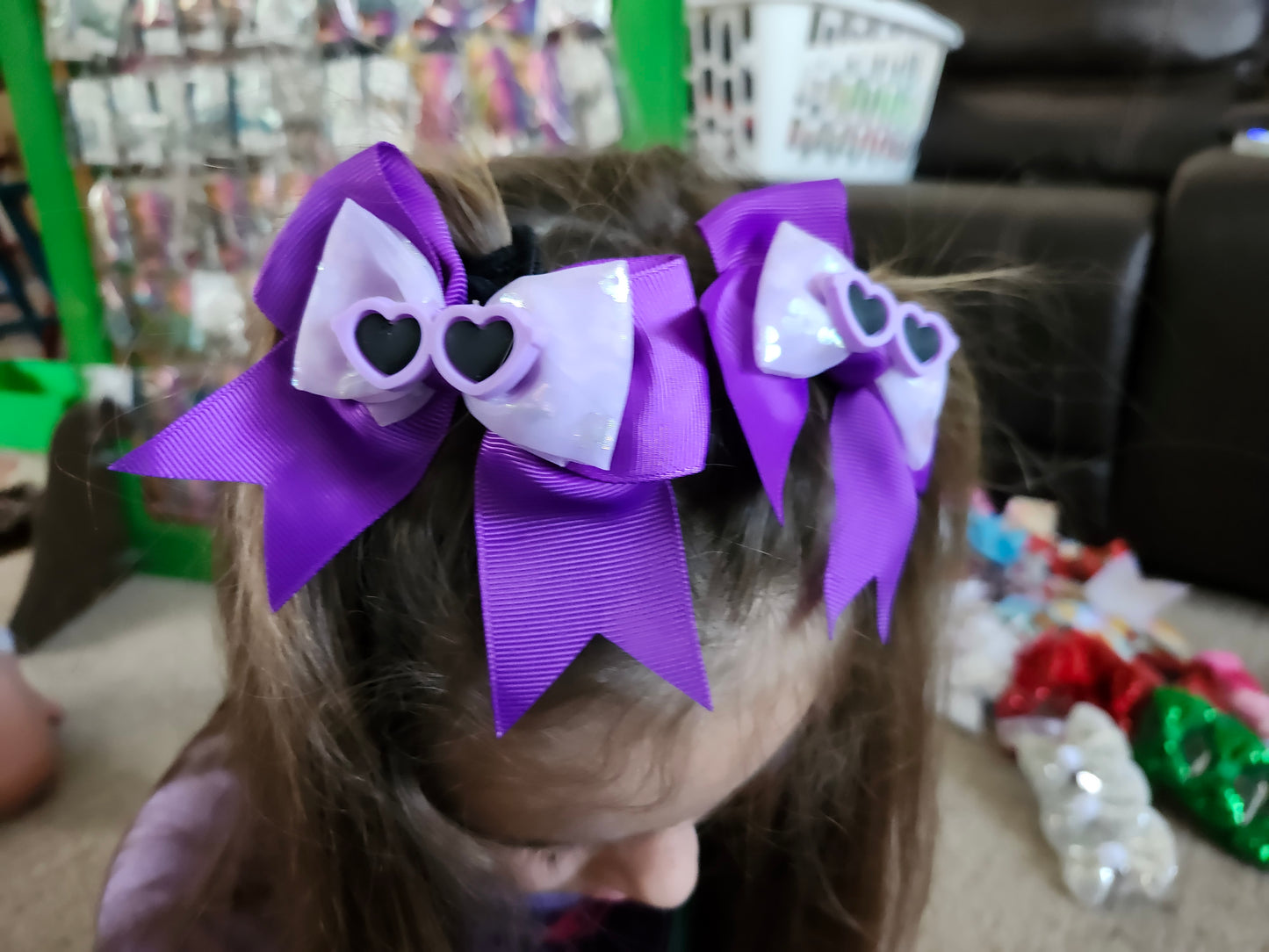 Purple sunglasses Piggy bow