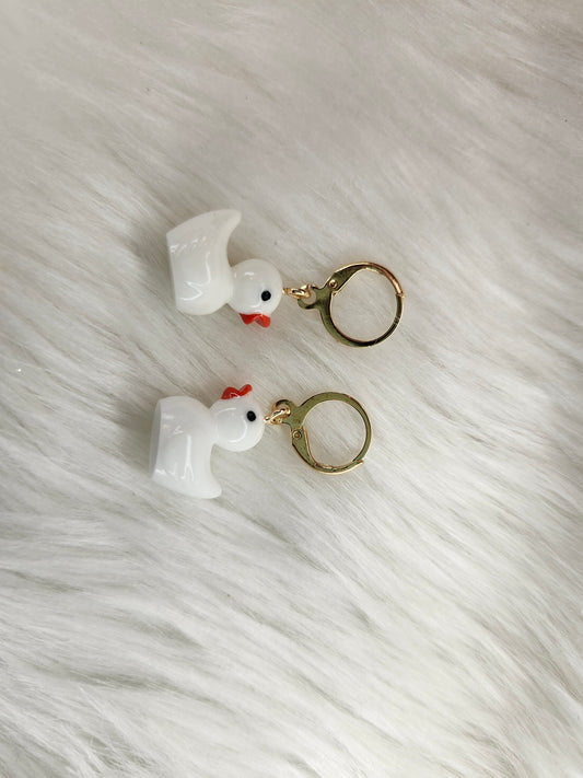 White duck earrings