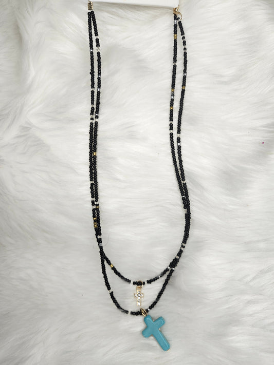 Black cross necklace