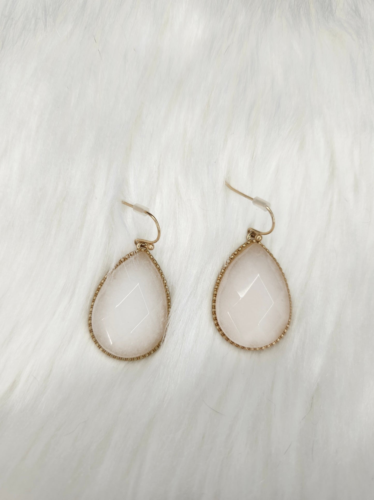 White tear earrings