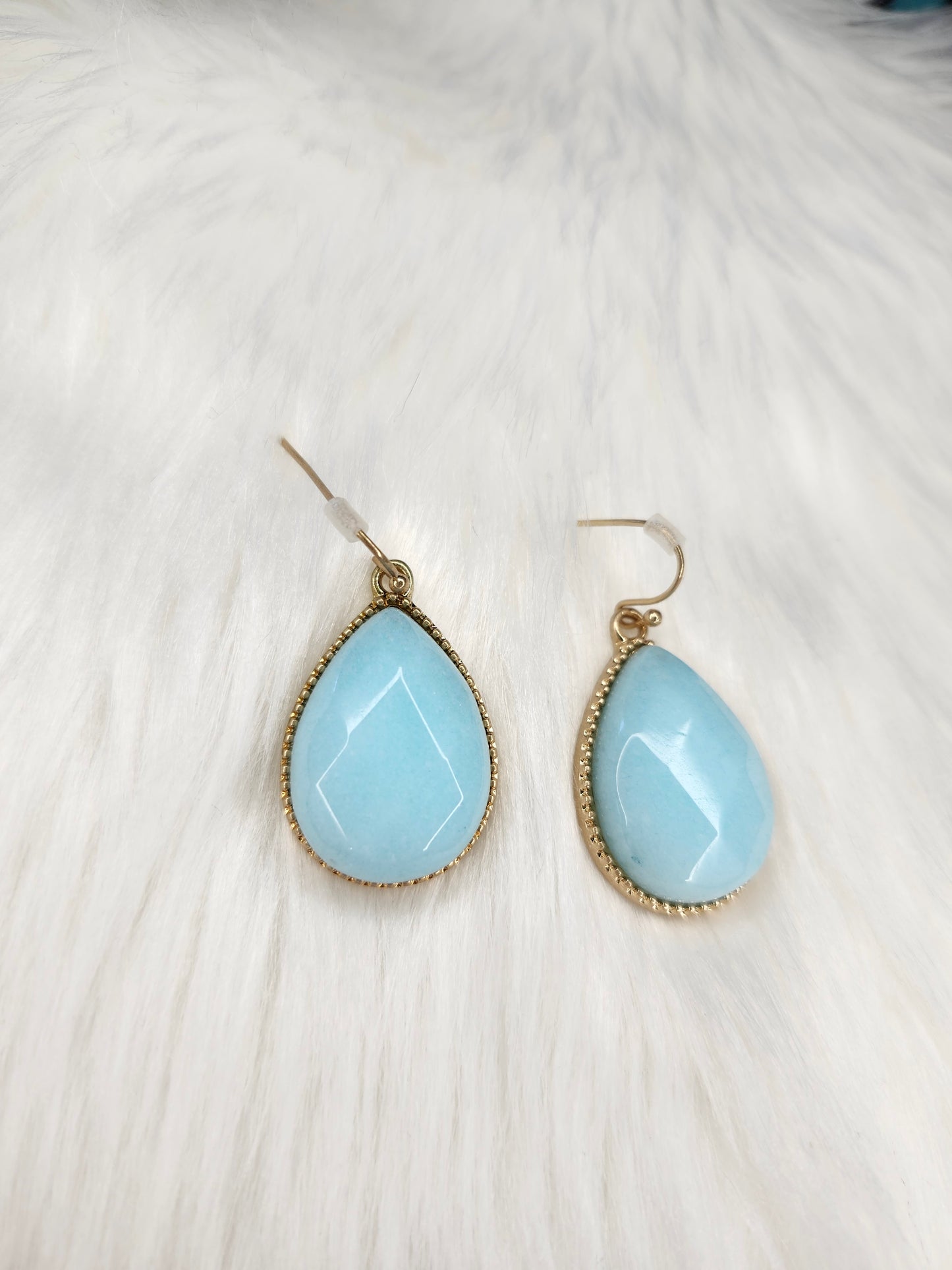 Blue tear drop earrings