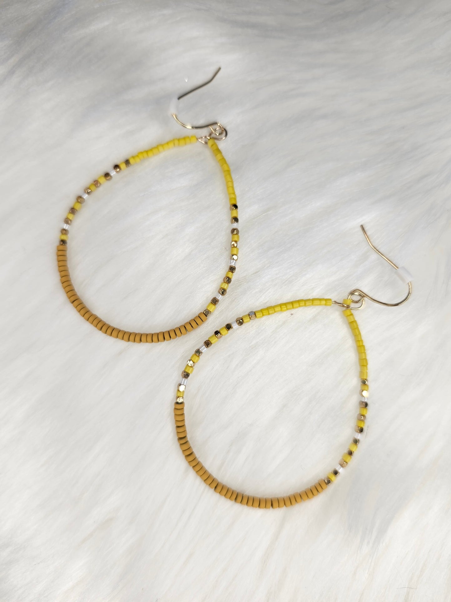 Yellow bead earrings