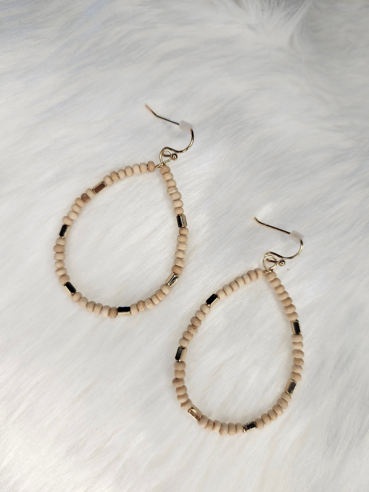 Tan bead earrings