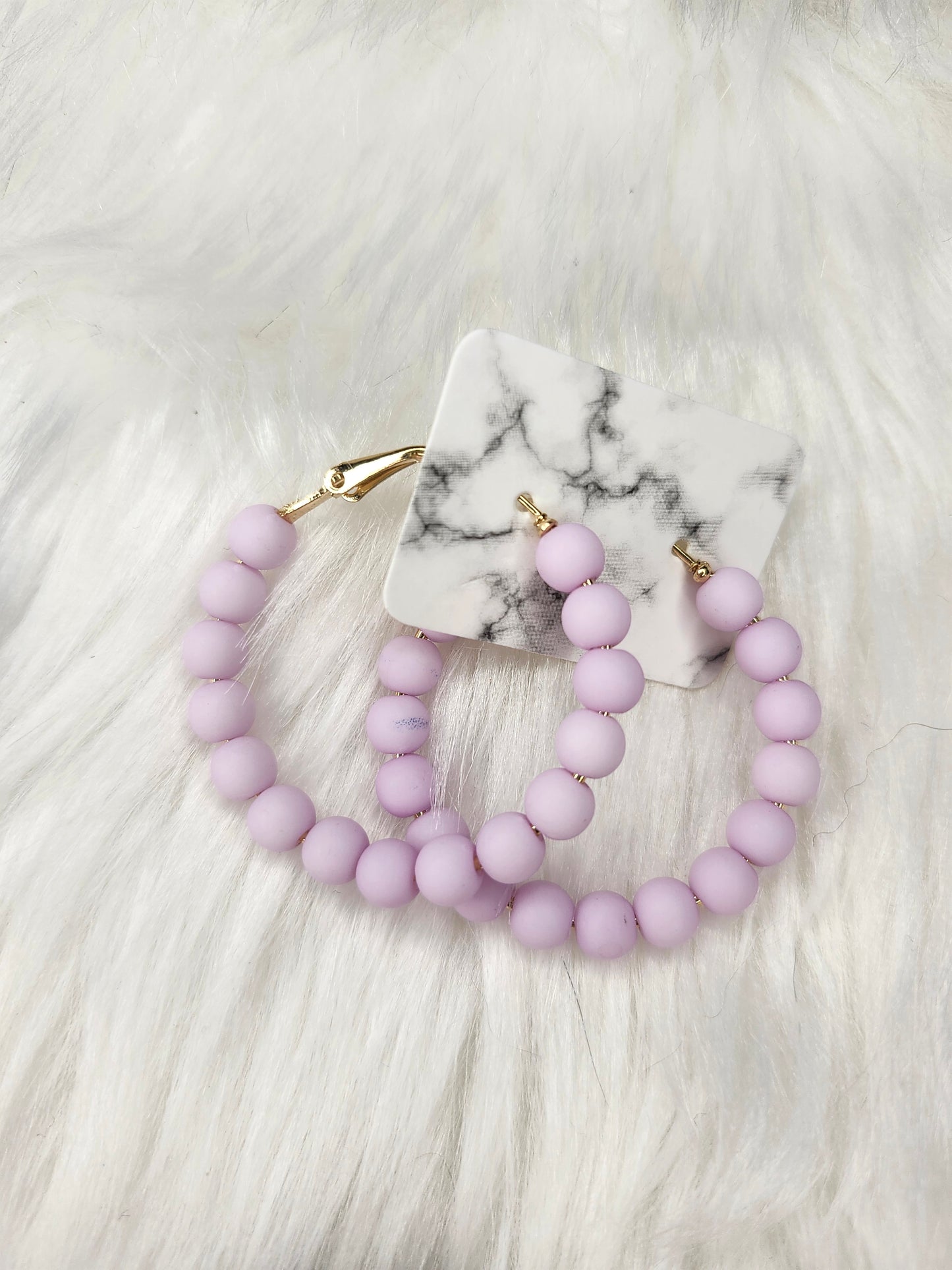 Light purple hoop earrings