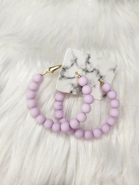 Light purple hoop earrings