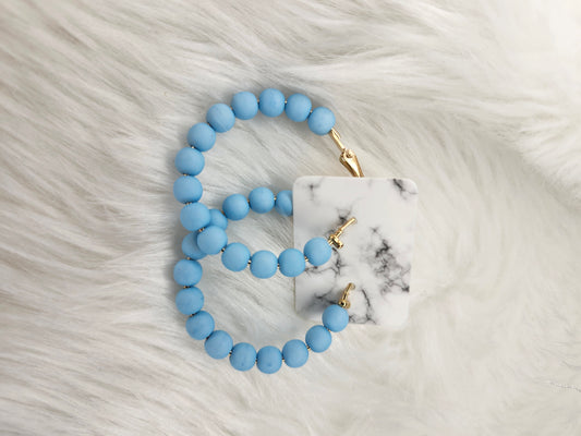 Sky blue hoop earrings