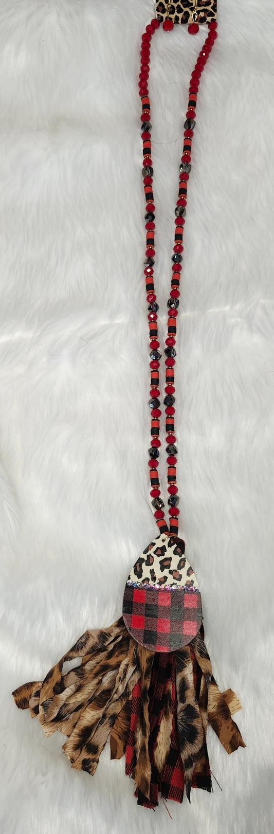 Red cheetah necklace