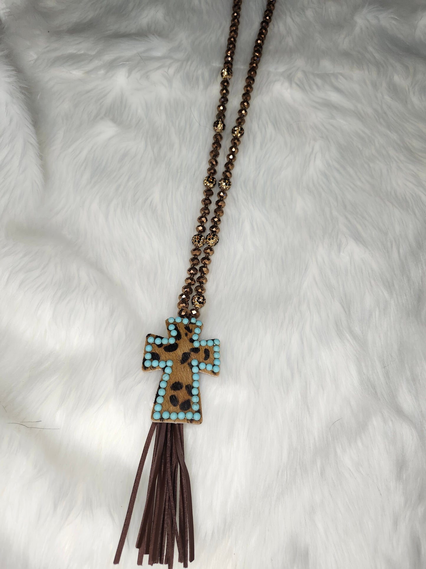 Turquoise cross necklace