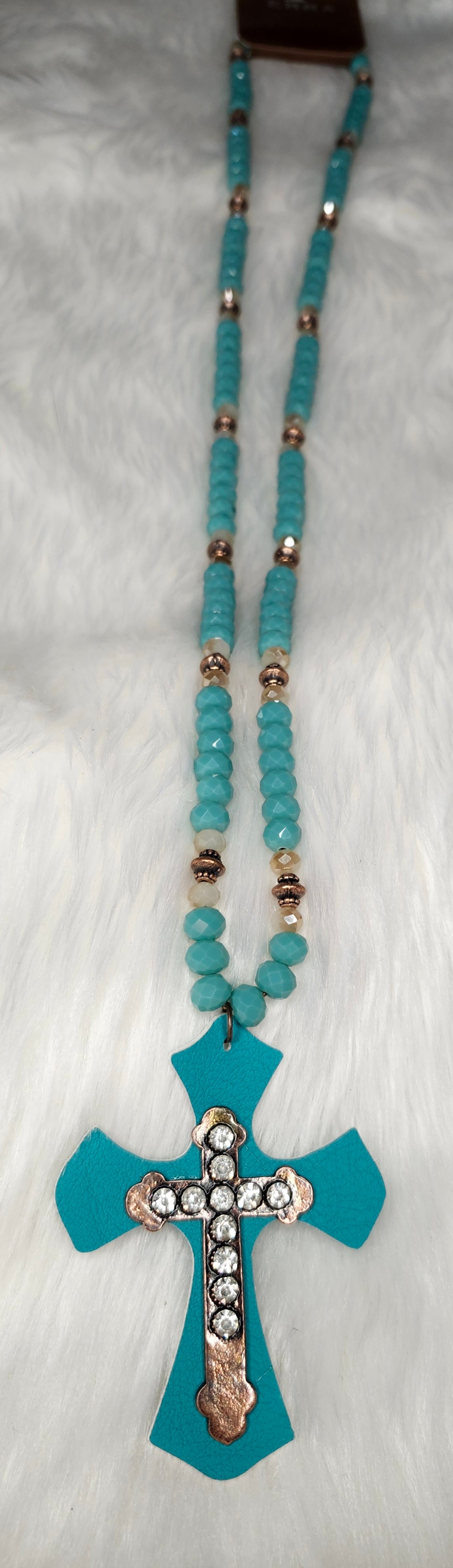 Turquoise cross necklace