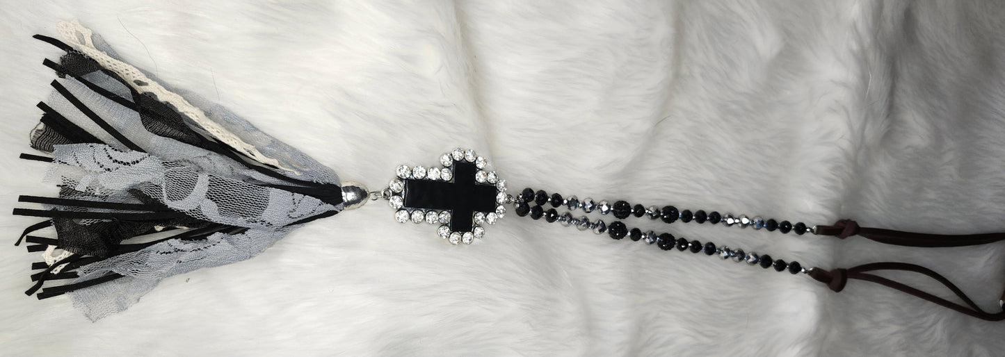 Black cross necklace