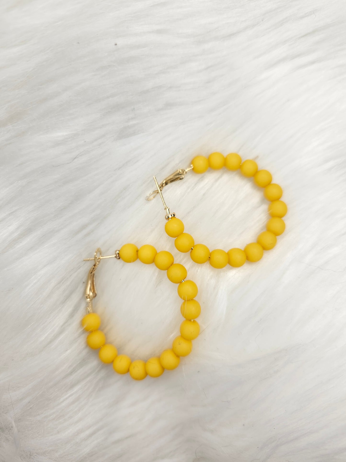 Mustard hoop earrings