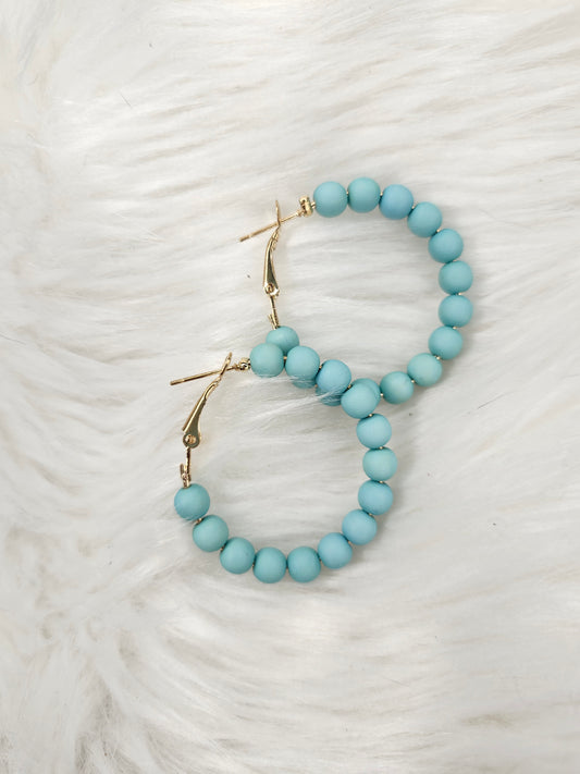 Sky blue hoop earrings