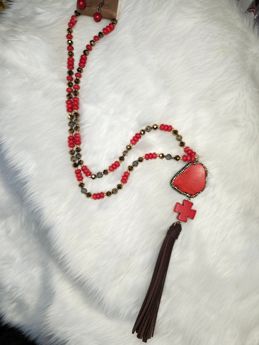 Red stone necklace