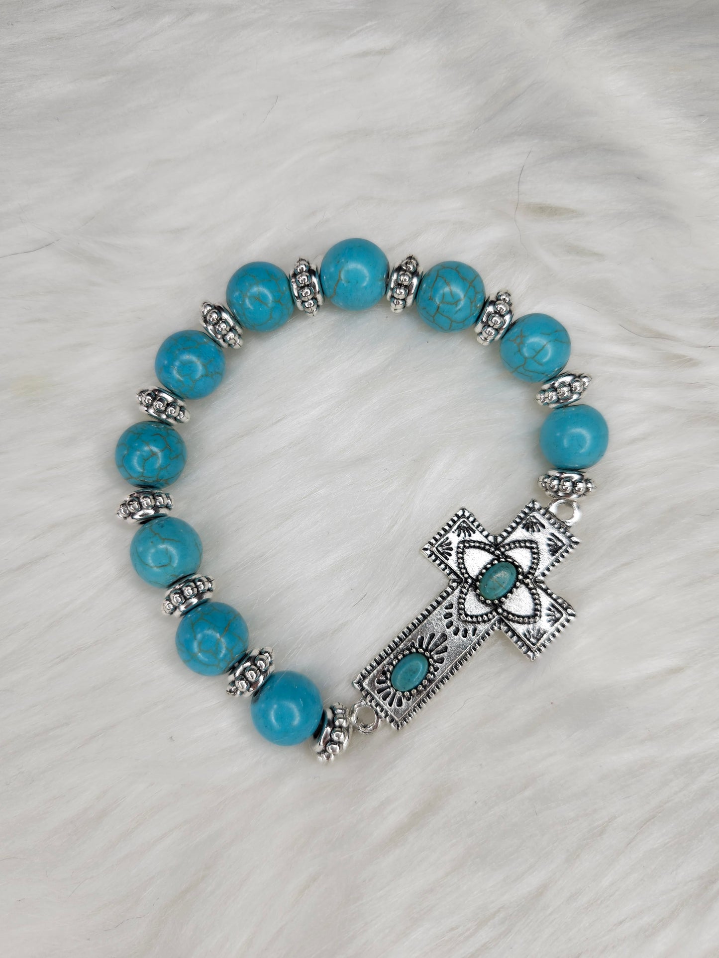 Turquoise cross bracelet