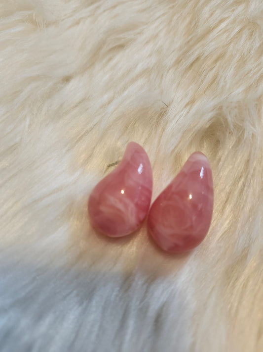 Pink teardrop earrings