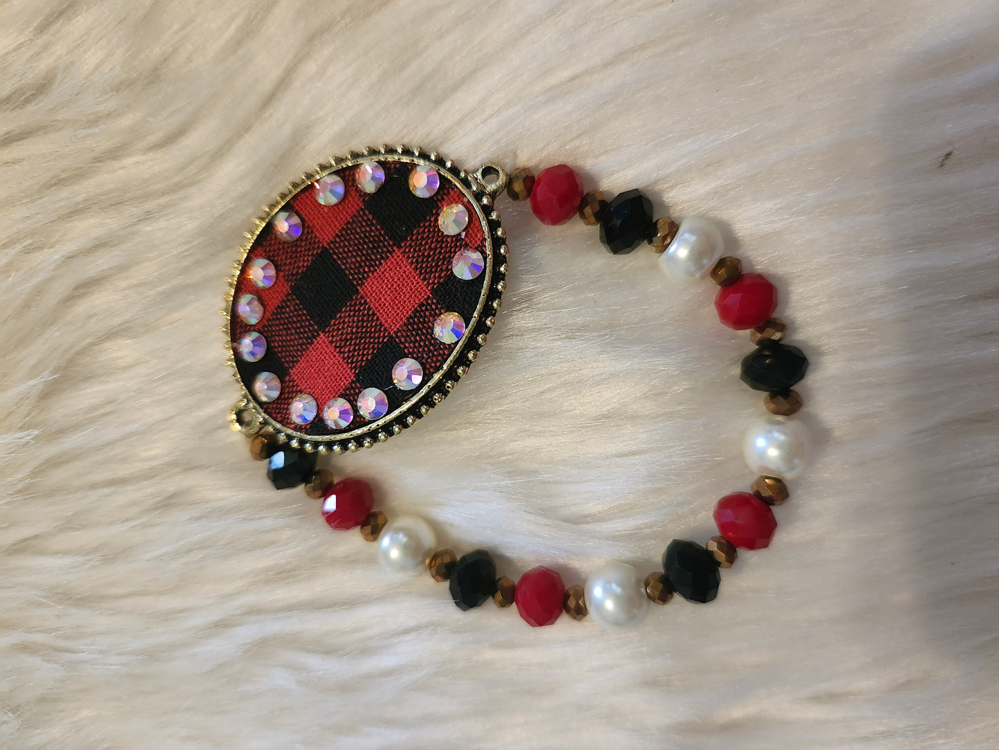 Red plaid bracelet